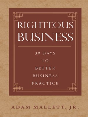 cover image of Righteous Business